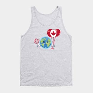 Canada Day.Earth celebrates the Canada's Birthday Tank Top